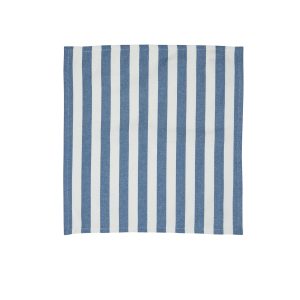 Stribet stofserviet, hvid/blå - 45x45 cm.