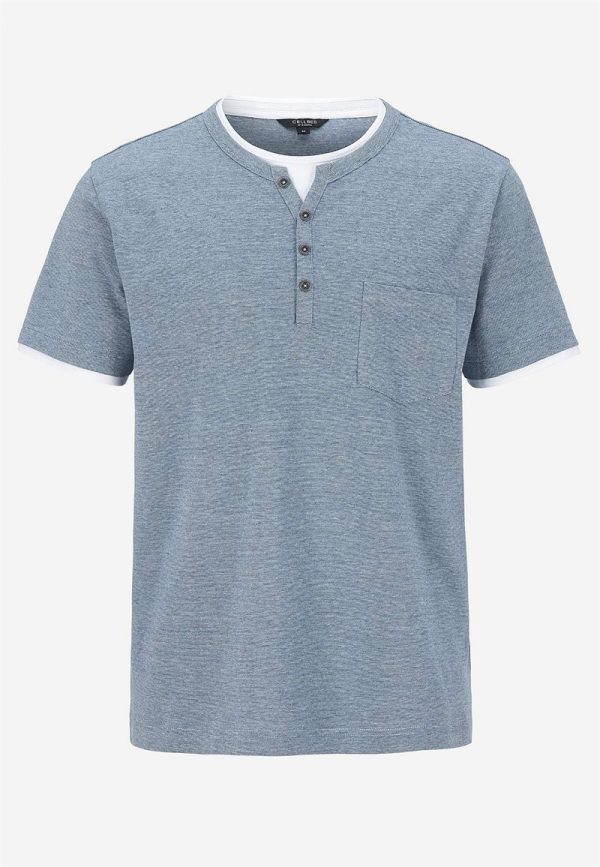 T-shirt med knapstolpe