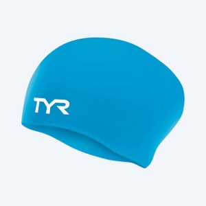 TYR badehætte til langt hår - Silicone - Blå