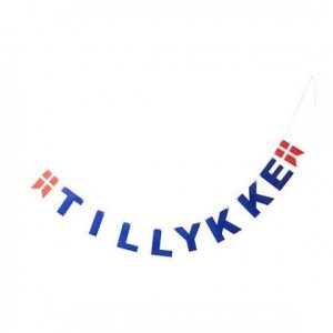 Tillykke Guirlande Blå