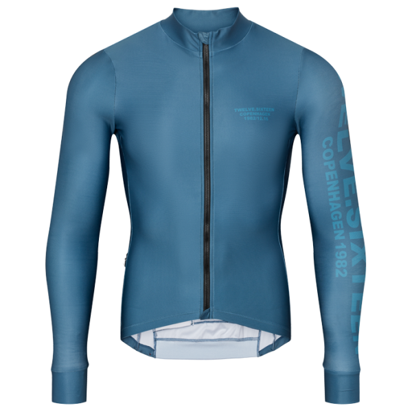 Twelve Sixteen Langærmet Cykeltrøje Sky Mørke Blå, Størrelse: XS
