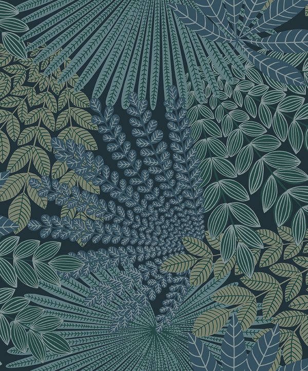 Velvet Leaves - Dark Blue