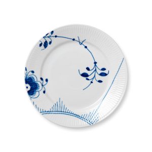 Blå Mega riflet tallerken, deko 2 - 22 cm.
