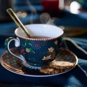 Espresso Cup and Saucer Berry Blues Blue 120ml
