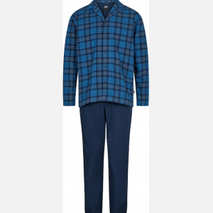 JBS pyjamas i flannel med blå striber til herre