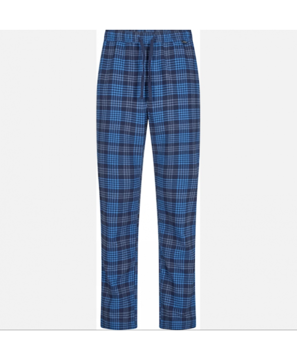 JBS pyjamasbukser i flannel i blå ternet nuancer til herre
