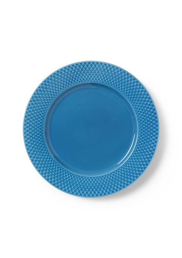 Lyngby Porcelæn Rhombe Colour middagstallerken Ø27 cm blå