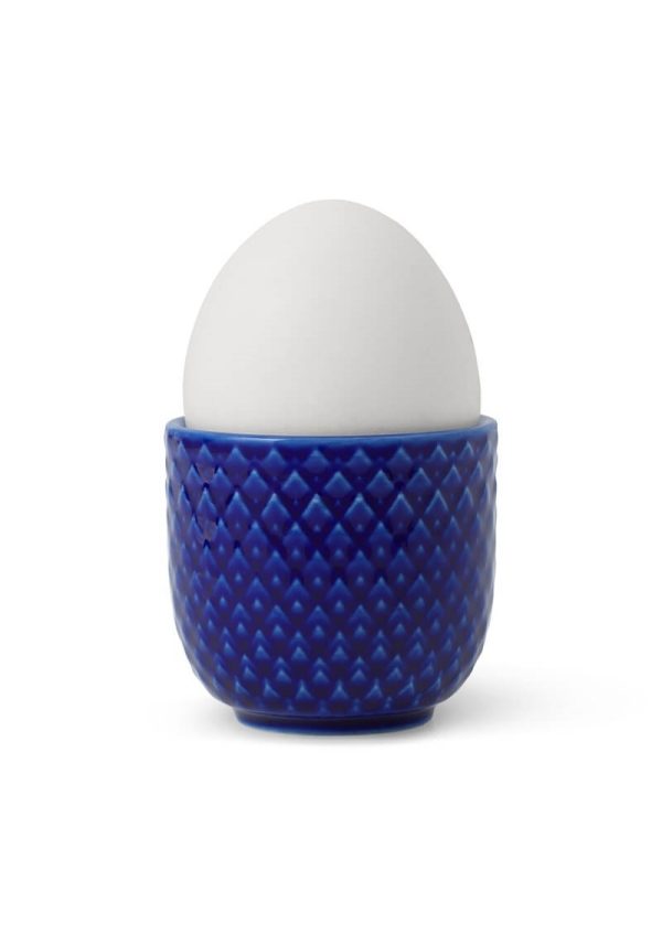 Lyngby Porcelæn Rhombe color æggebæger blå - H: 4,5 cm