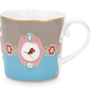 Pip Studio porcelæn Love Birds lille krus blå/khaki - 150 ml