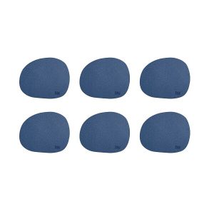 RAW coasters silikone 6 stk mørk blå