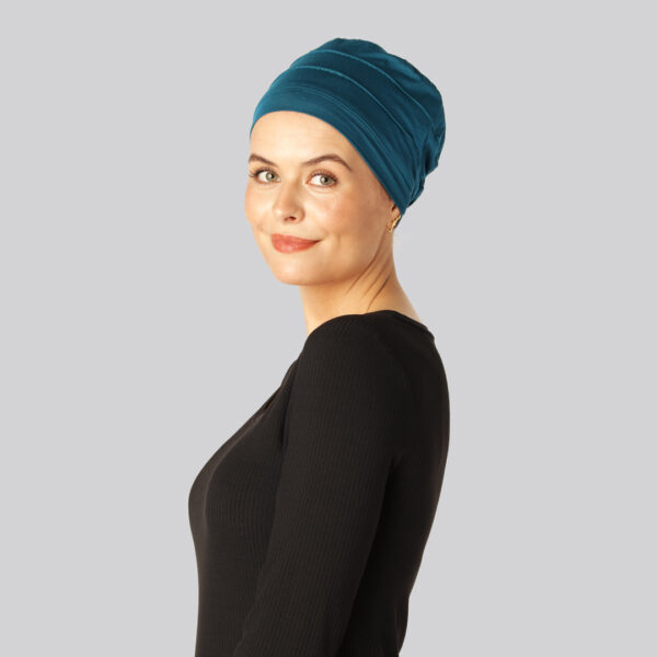 Bambus klassisk turban i blå til damer