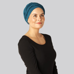 Bambus snoet turban i blå til damer