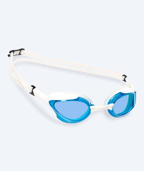 Watery Elite svømmebrille - Murphy Active - Hvid/blå - Konkurrence / trænings svømmebriller
