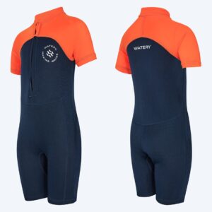 Watery UV våddragt til børn - Calypso Shorty - Orange/blå