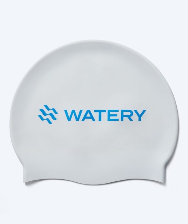 Watery badehætte - Signature Metallic - Hvid/blå - Svømmehætter