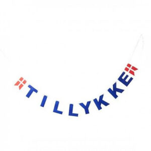Tillykke Guirlande Blå