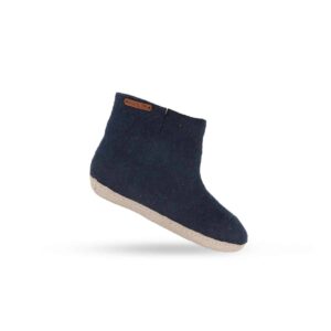 Blå uldstøvle (100% ren uld) - Model Blå m/sål i skind - Dansk Design fra SHUS - 36