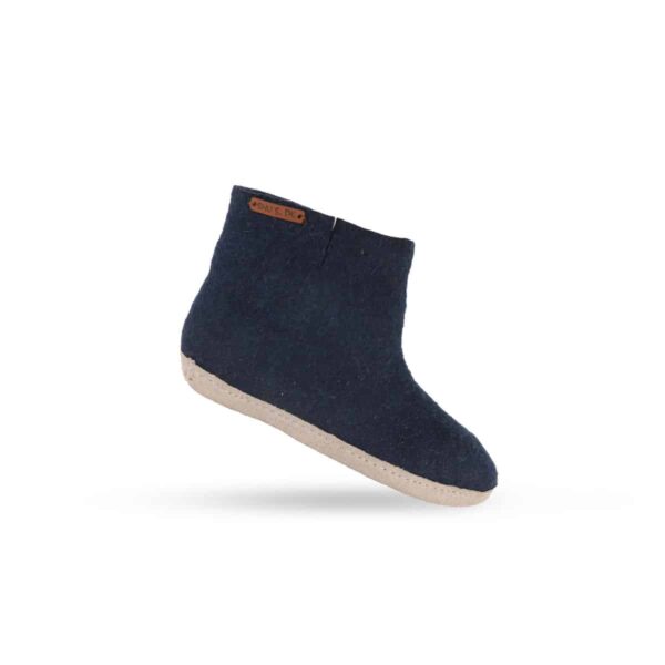 Blå uldstøvle (100% ren uld) - Model Blå m/sål i skind - Dansk Design fra SHUS - 36