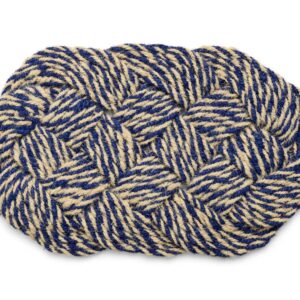 Coco Swirl dørmåtte, blå/råhvid - B40 x L80 cm.