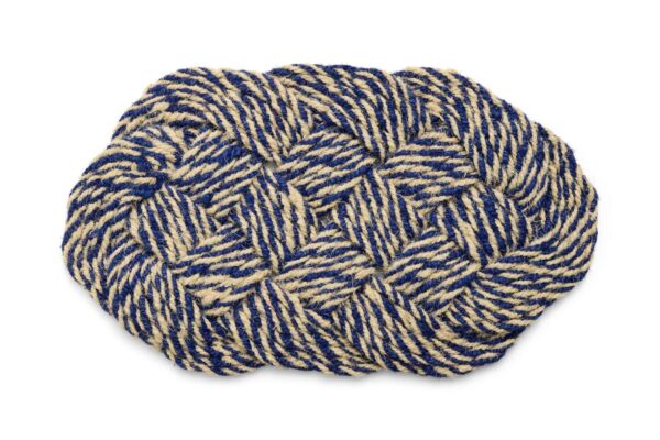 Coco Swirl dørmåtte, blå/råhvid - B40 x L80 cm.