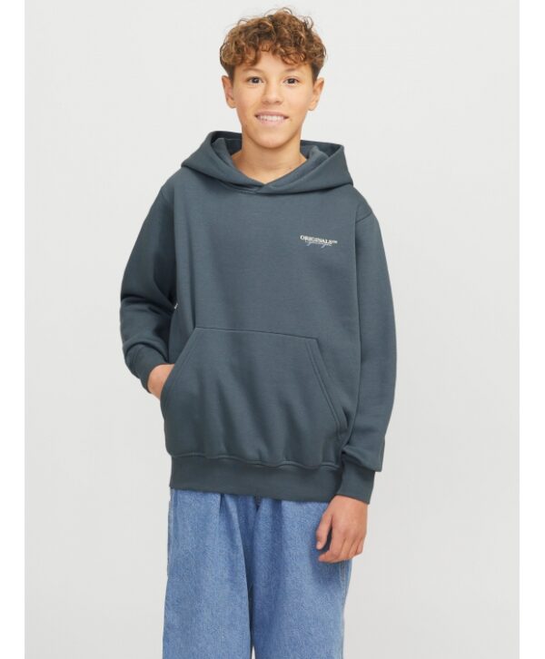 Jack & Jones Junior hoodie i stormy blå til drenge