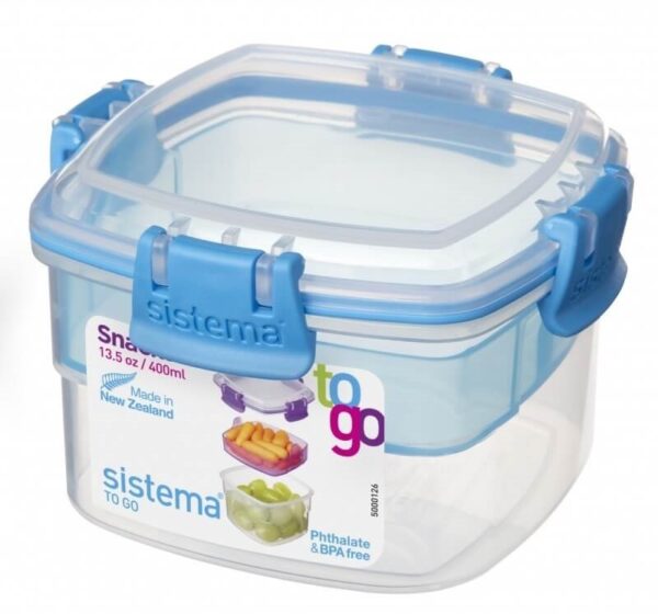 Sistema Snack to go klar 400 ml mørke blå