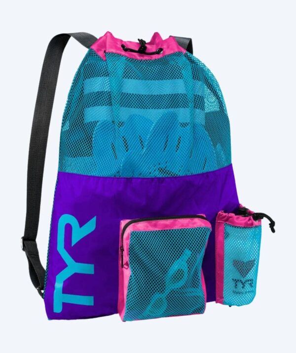 TYR svømmenet - Big Mesh Mummy 40L - Lilla/blå