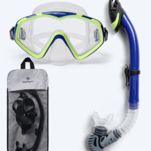 Watery Combo snorkelsæt til voksne (fra 15 år) - Leach Pro - Blå/gul - Snorkelsæt til voksne (+16 år)