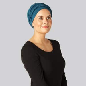 Bambus snoet turban i blå til damer