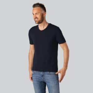 Bambus t-shirt v-hals i navy blå til mænd