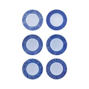 Capri Azzurra asietter blå/hvid 6-pak