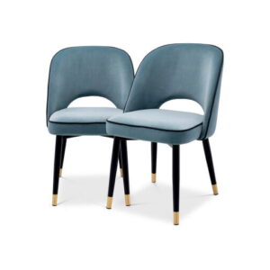 Cliff spisestole savona blue velvet 2-sæt