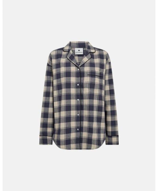 JBS Of Denmark Women Flannel pyjamasskjorte I blå til kvinder