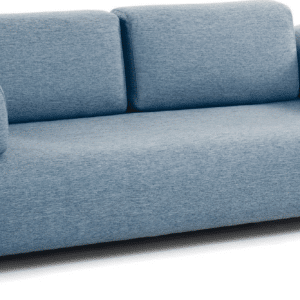 3-personers sofa Kave Home Compo blå stof - moderne nordisk design, aftageligt betræk, pletafvisende