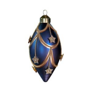 Astra Drop julekugle blå/guld