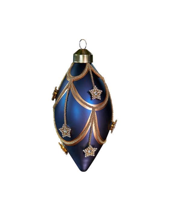 Astra Drop julekugle blå/guld