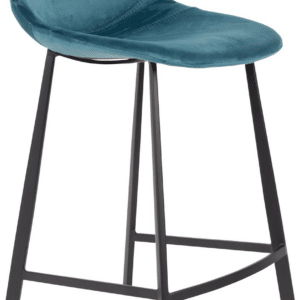 Barstol Dutchbone Franky blå polstret polyester stålramme 91x45x52 cm