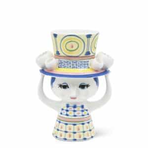 Bjørn Wiinblad vase Lady with hat vase blå H20,5 cm