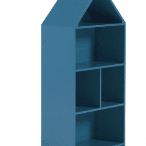 Bogreol Kave Home Celeste blå med 4 hylder H105 x B50 x D26 cm MDF antitiltning vægbeslag