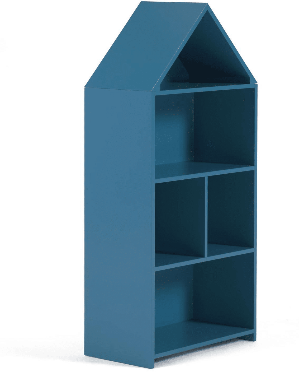 Bogreol Kave Home Celeste blå med 4 hylder H105 x B50 x D26 cm MDF antitiltning vægbeslag