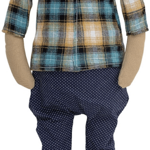 Dukke Bloomingville Mini Sigge krammevenlig 86,5 cm blå bomuld med aftageligt tøj