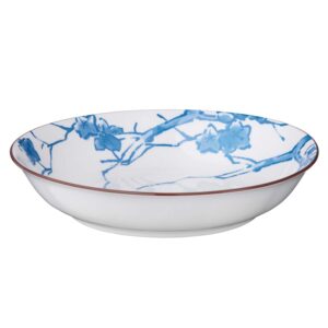 Dyb tallerken m. blå blomster - Ø20,6 cm