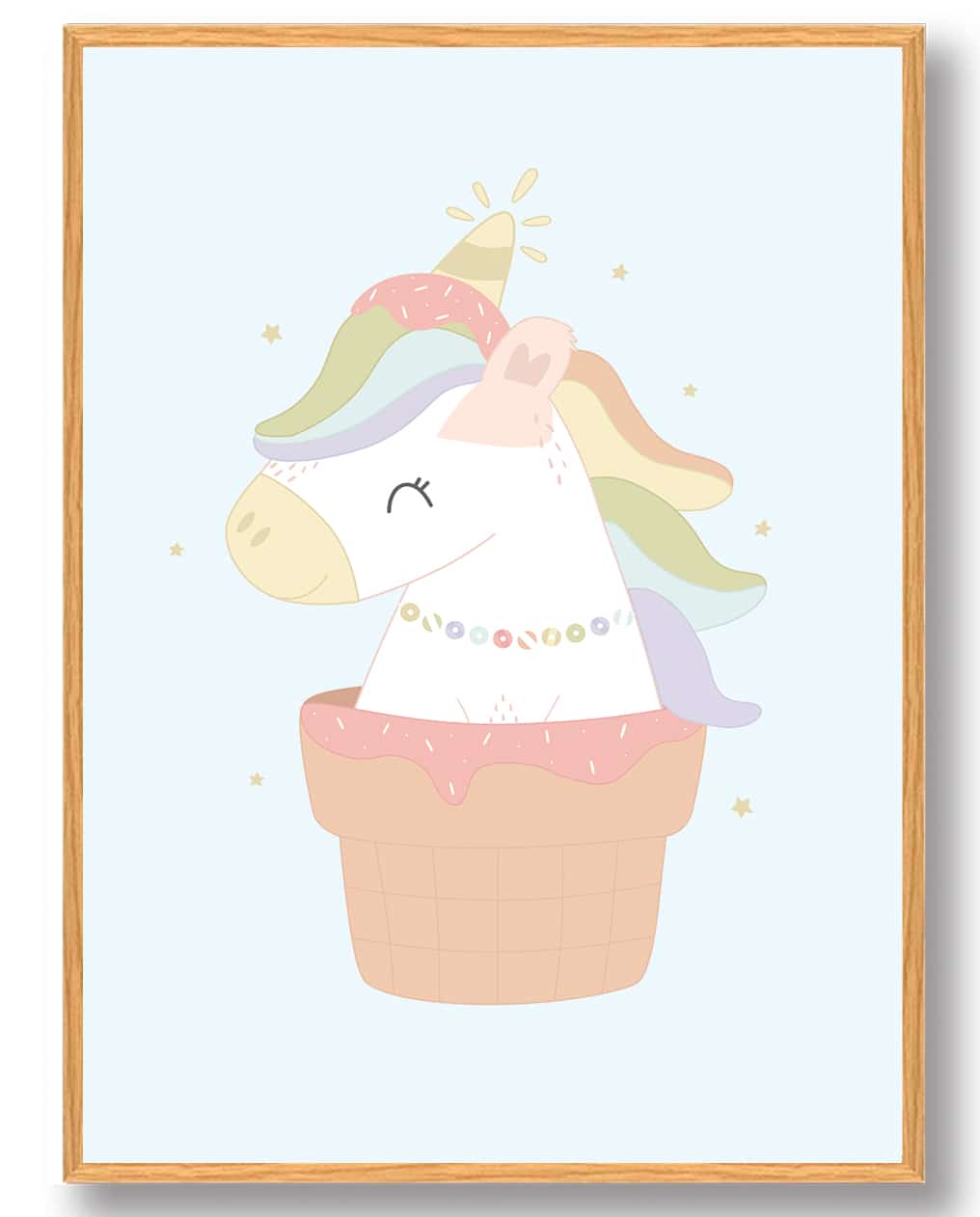 Enhjørning is - plakat (blå)