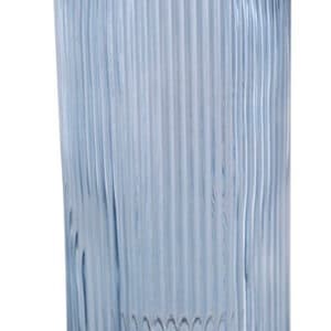 Flora vase rillet glas 12x25 cm blå