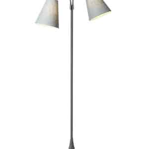 Fodgænger Gulvlampe grå m/lys turkis blå skærme