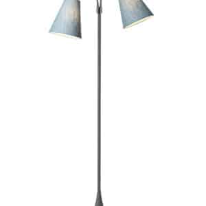 Fodgænger Gulvlampe grå m/turkis blå skærme