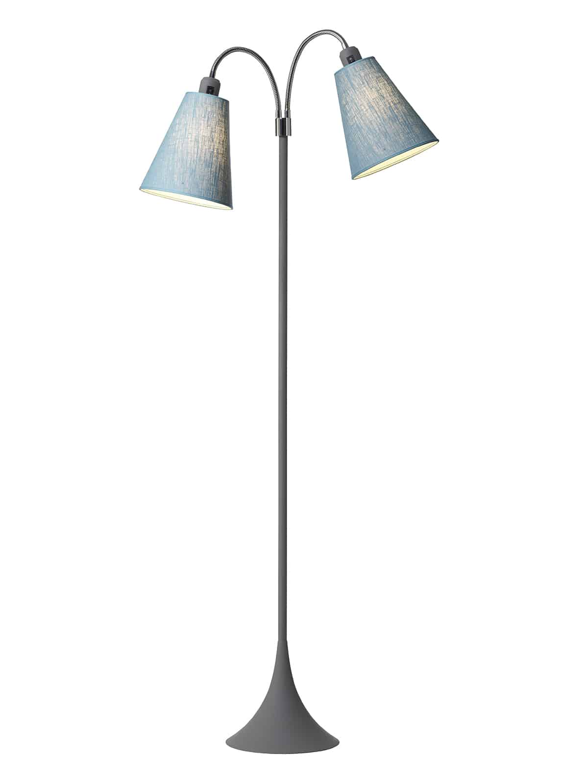 Fodgænger Gulvlampe grå m/turkis blå skærme