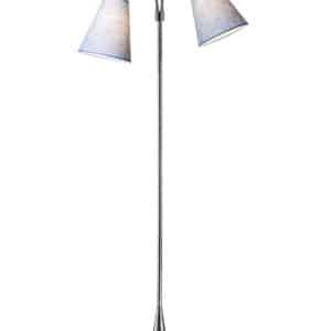 Fodgænger Gulvlampe krom m/blå nistret skærme