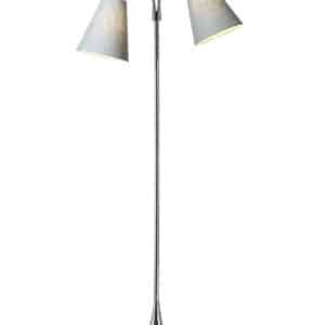 Fodgænger Gulvlampe krom m/lys turkis blå skærme