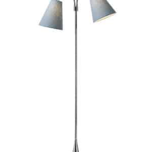 Fodgænger Gulvlampe krom m/støvet blå skærme